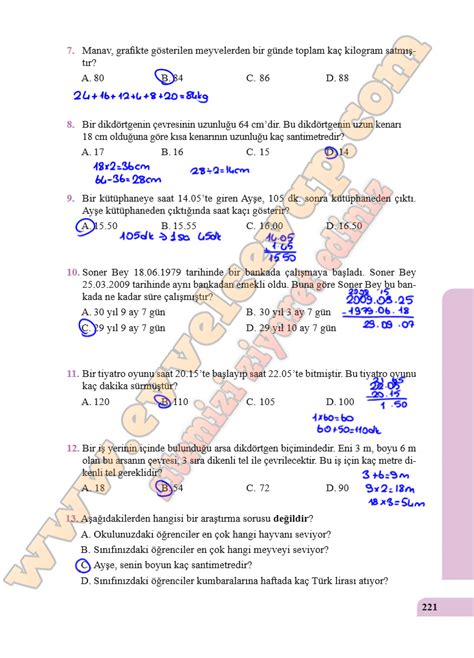 5 Sınıf Özgün Yayınları Matematik Ders Kitabı Cevapları Sayfa 220 221 222