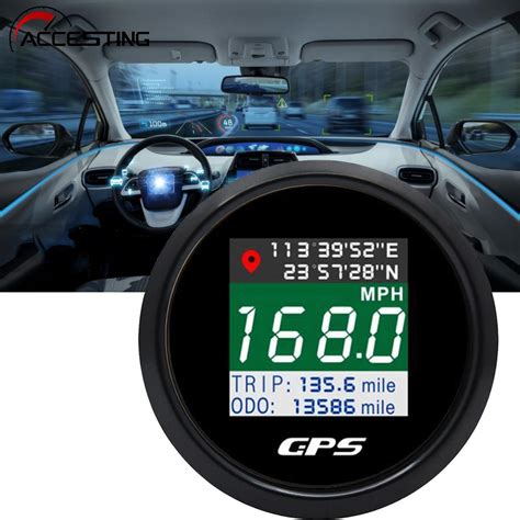 Mm Digital Gps Speedometer Tft Screen Waterproof Odometer Adjust Mph