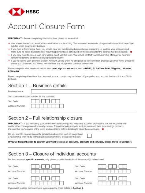 Business Account Closure Form Download Free Pdf Transaction Account Debits And Credits