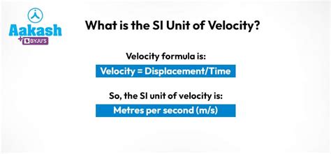 What Is The Si Unit Of Velocity