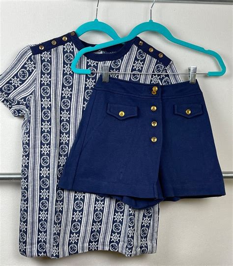 Vintage S Bobbie Brooks Blue Shirt And Shorts Set Gem