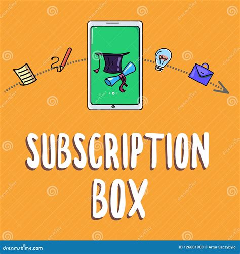 Handwriting Text Writing Subscription Box. Concept Meaning Button If