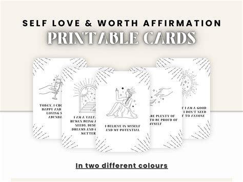 Affirmation Cards Self Love Self Love Affirmation Cards Printable