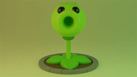 Peashooter From Plants Vs Zombies D Model By Clickdamn