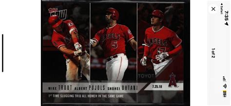 Albert Pujols Mike Trout Shohei Ohtani Ungraded Topps Now