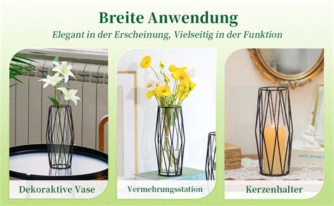 Amazon de Hewory Vase Schwarz Vasen Deko Groß Bodenvase für Pampasgras