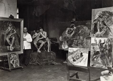 Anton Kolig With Two Nude Models In His Studio C 1933 Naked Atelier