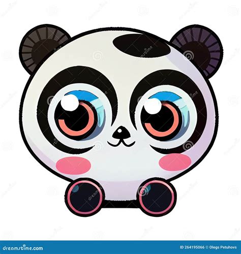 Um Urso Panda Olhos Grandes E Um Rosto Preto E Branco Bochechas