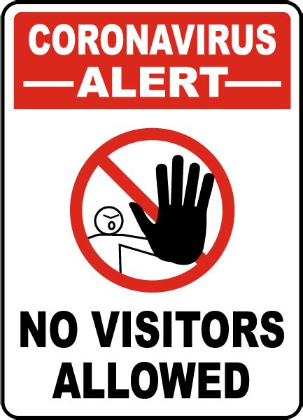 Coronavirus Alert No Visitors Allowed Sign Get 10 Off Now