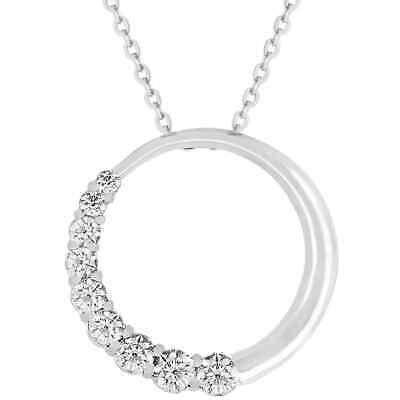 Graduated Cubic Zirconia Circle Pendant EBay