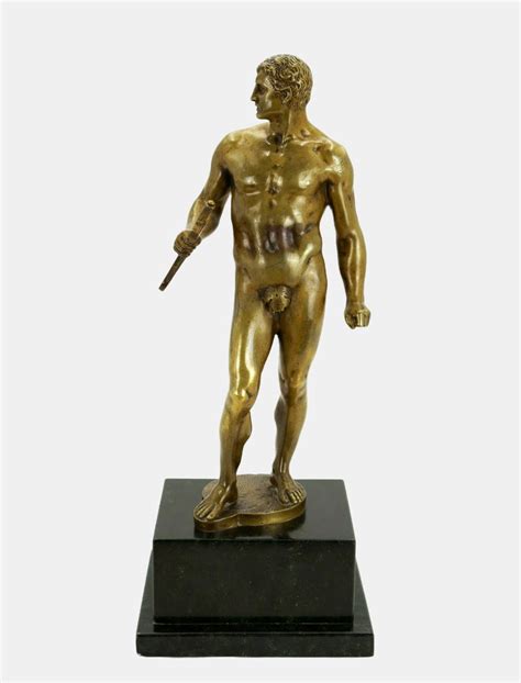 Hermann Volz Naked Warrior With Short Sword 1935 Bronze For Sale At
