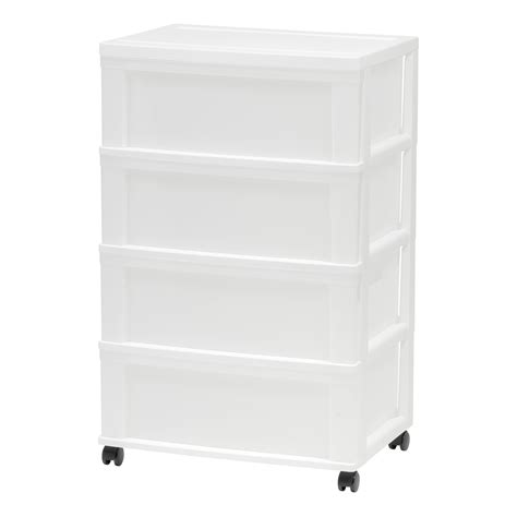 Iris Usa Durable 4 Drawer Wide Plastic Storage Chest With Removable