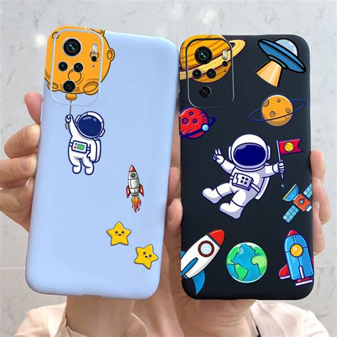 Capa Flexível De Silicone Astronauta Espacial Para Xiaomi Redmi Note 10