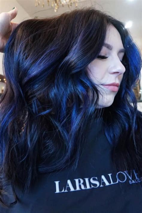 Indigo Hair Dye Blue Black / Blue Hair Streaks Purple Hair Dye Voyage ...