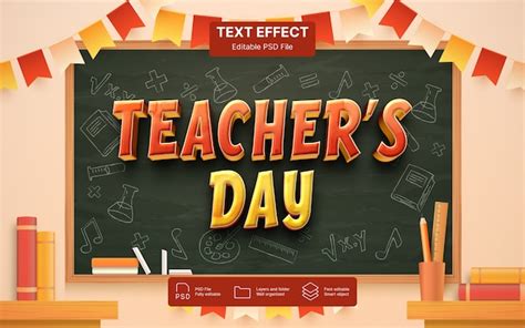 Premium Psd Teachers Day Text Effect