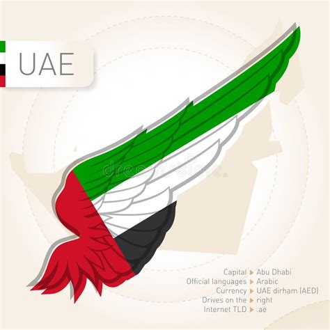 United Arab Emirates Infographics With Flag Map And Information Stock