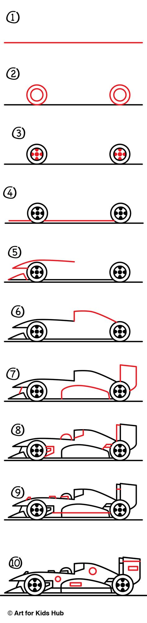 How To Draw A Race Car - Art For Kids Hub