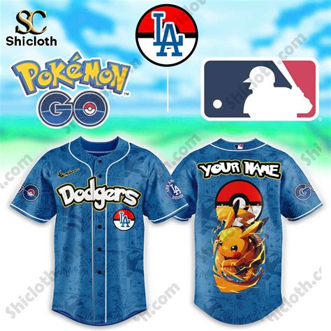 Los Angeles Dodgers X Pokemon Pikachu Baseball Jersey