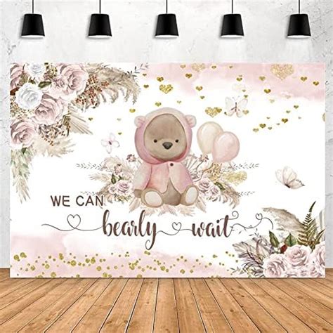 Amazon OFILA Bear Girls Baby Shower Backdrop 7x5ft Boho Baby