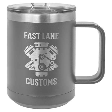 Custom Engraved Stainless Steel 15 Oz Polar Camel Coffee Mug Grey