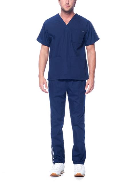 Dagacci Medical Uniform Unisex Men And Women V Neck Top Straight Pants