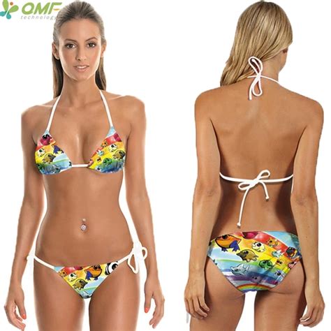 Cosplay Green Zombies Bikini Set Swimsuit Cartoon Zombies Printed