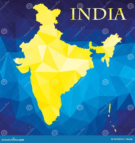 Map Of The Republic Of India Stock Vector Illustration Of Modern