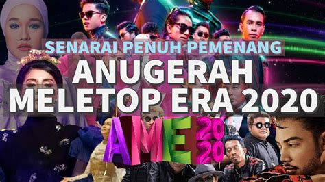 Senarai Pemenang Anugerah Meletop Era Haqiem Rusli Siti Nordiana