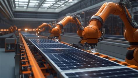 Industrial Solar Panel Factory With Robotic Arms Enhancing Renewable