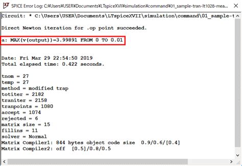 Measure Meas LTspice Evaluate User Defined Electrical Quantities