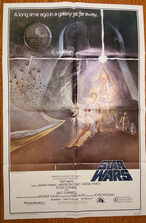 Original 1977 Star Wars Movie Poster Folded 1977 1st Edition Arte Grabado Póster