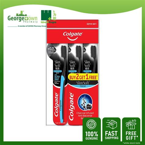 COLGATE TOOTHBRUSH SLIM SOFT CHARCOAL ULTRA SOFT 3SX12 Lazada