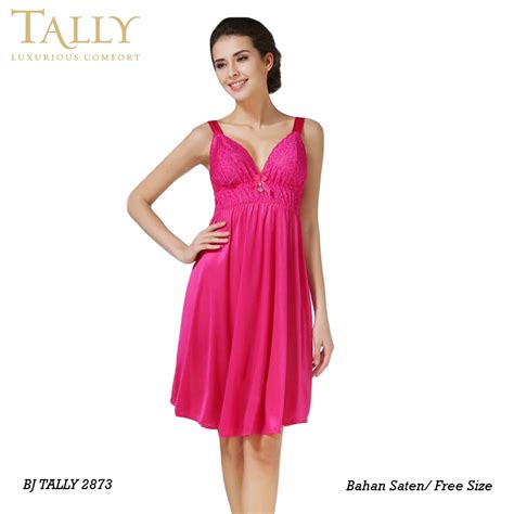 Jual Tally Bj Satin Lingerie Night Dress Baju Tidur Premium Bahan