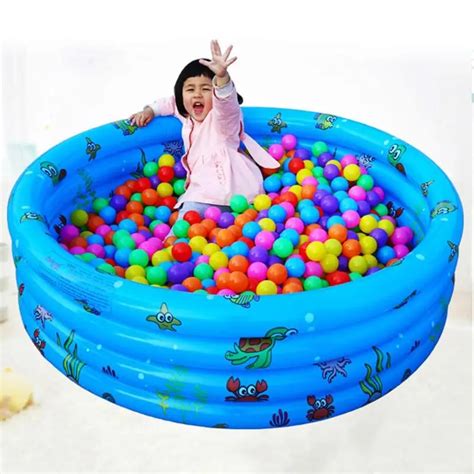 Inflatable Pool+ Ball Baby Swimming Pool Portable Outdoor Children Basin Bathtub Kids Pool Funny ...