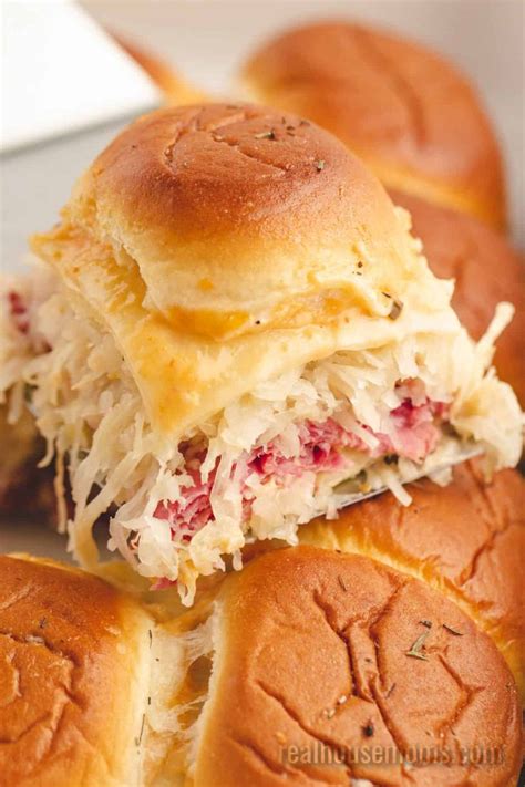 Baked Reuben Sliders Easy Party Food Real Housemoms Reuben