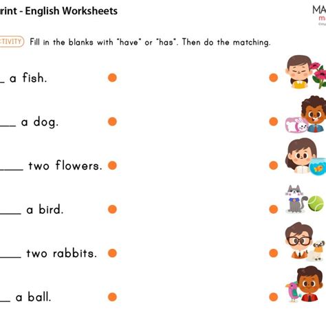 Mamaloveprint Grade English Worksheets Basic Grammar Have Has