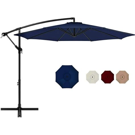 Patio Umbrella 10ft Offset Cantilever Umbrellas Outdoor Umbrella 95 Uv Protection With Solid