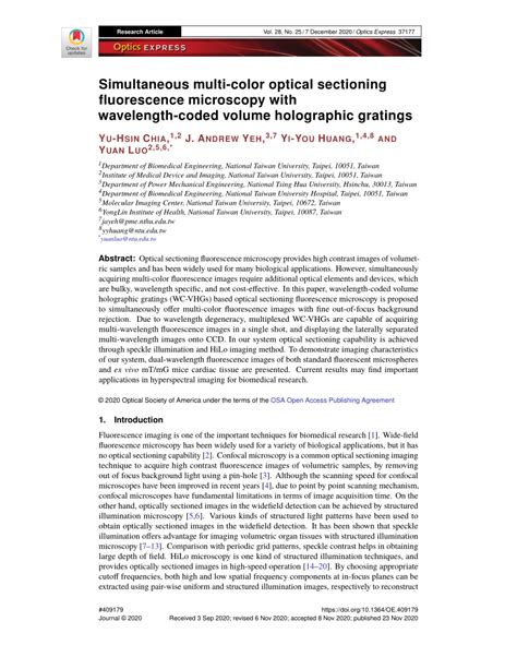 Pdf Simultaneous Multi Color Optical Sectioning Fluorescence