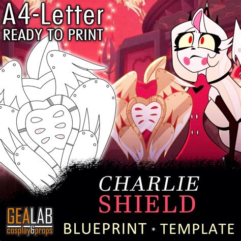 Charlie Morningstar Shield Blueprint Template for Cosplay hazbin Hotel ...