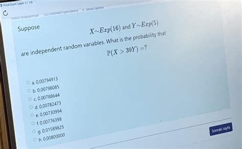 Solved Suppose X∼exp 16 And Y∼exp 5 Are Independent Random