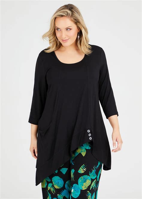 Shop Plus Size Brooke Bamboo Tunic In Black Taking Shape Au