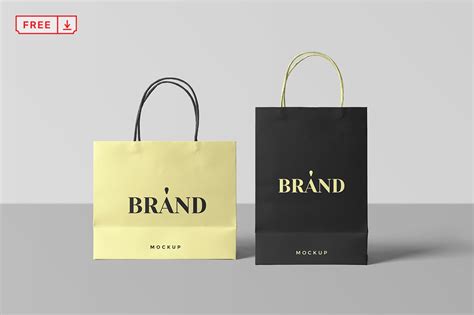 Free Paper Shopping Bags Mockup on Behance