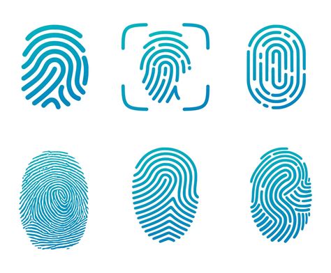 Set Of Six Blue Fingerprints 11754856 Vector Art At Vecteezy