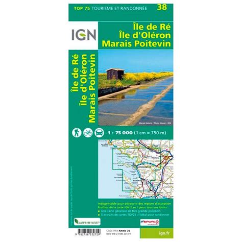 Mapa IGN Ile De Re Ile D Oleron Marais Poitevin Verano 2024 Glisshop