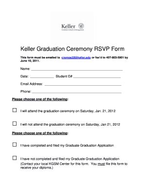 Fillable Online Orl Devry Keller Graduation Ceremony Rsvp Form Orl