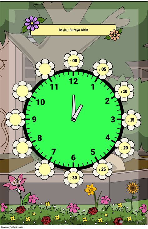 Çiçek Temalı Zaman Posteri Storyboard por tr examples