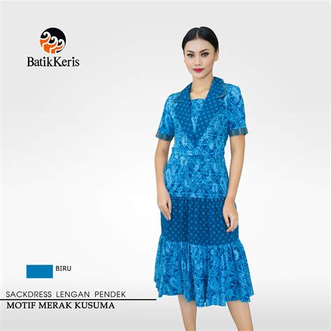 Sackdress Batik Lengan Pendek Motif Merak Kusuma Batik Keris Online