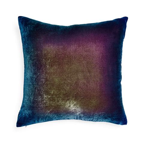 Kevin O Brien Ombre Velvet Pillow Peacock Velvet Pillows Ombre