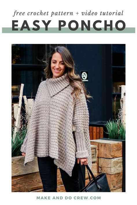 Crochet Sweater Poncho With Sleeves Free Pattern Artofit