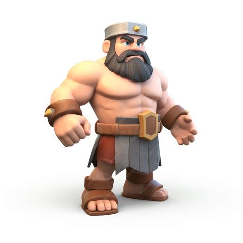 Premium Photo | Highly Stylized Clash Of Clans Warrior In Realistic 3d